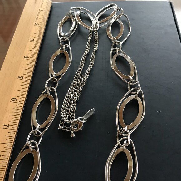 NY Collection 36" Concentric Ovals Necklace w/Lobster Claw Clasp - Picture 9 of 9